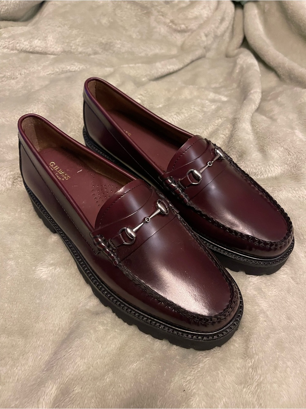 G.H. Bass & Co. Burgundy Leather Horsebit Loafers